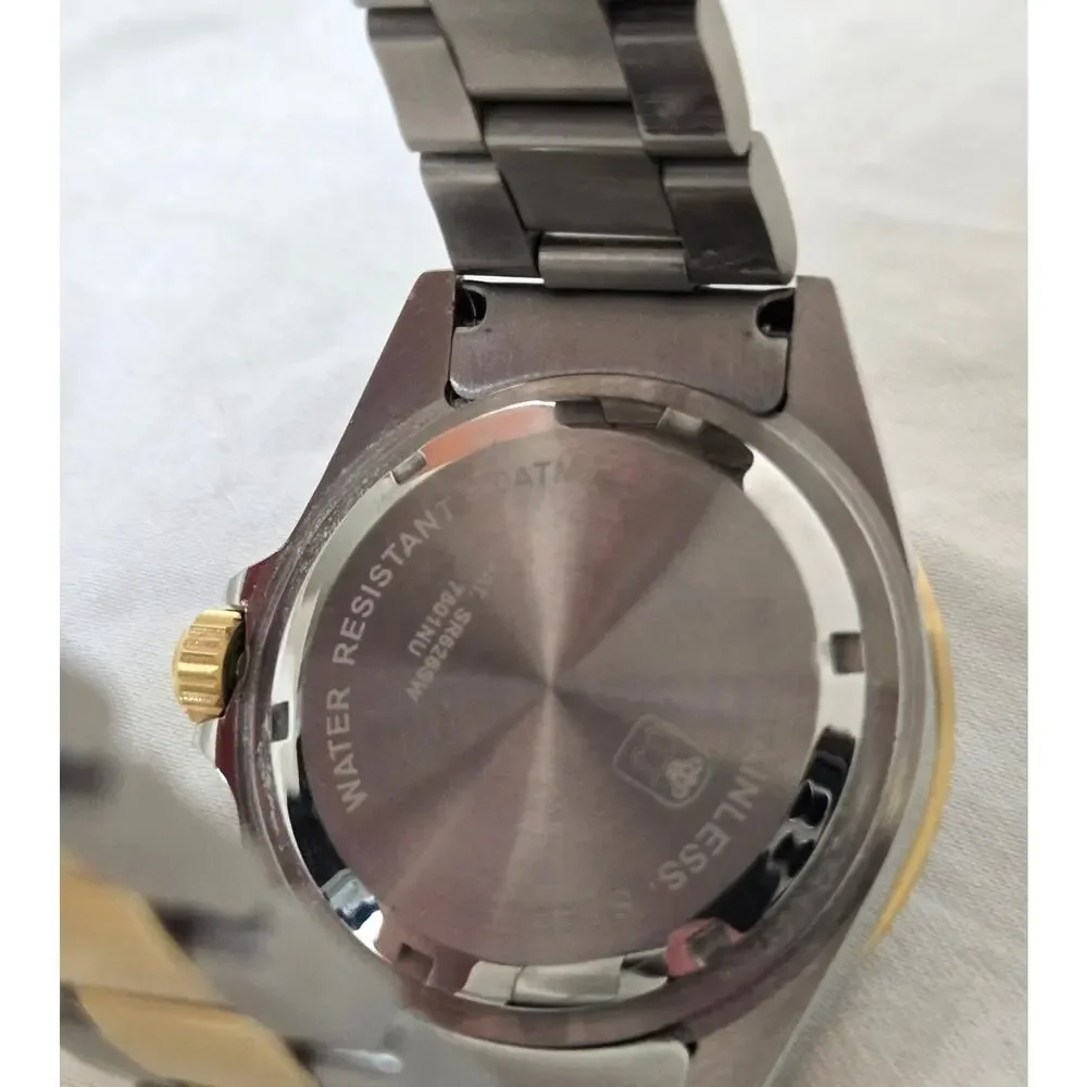 Vtg Jules Jürgensen Sea Diver Blue Bezel Two-Toned Band Date Indicator 7801NU